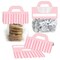 Big Dot of Happiness Pink Stripes - DIY Simple Party Clear Goodie Favor Bag Labels - Candy Bags with Toppers - Set of 24